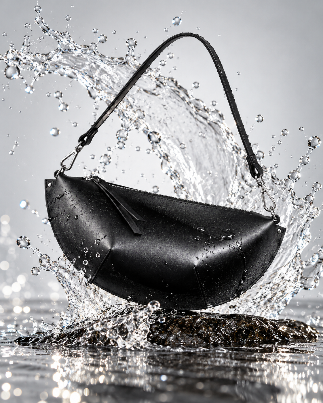 BAG PIXIE Olivia – Black Genuine Leather Shoulder Bag