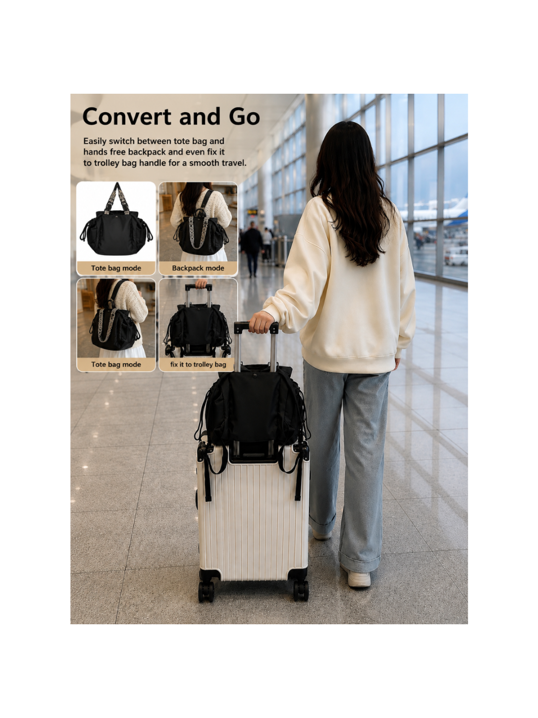 Versatile everyday tote bag/ backpack for women